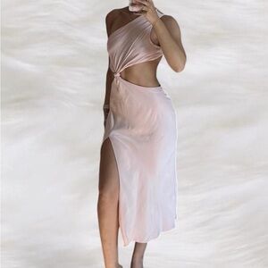 LPA Maxi Satin Pink Dress